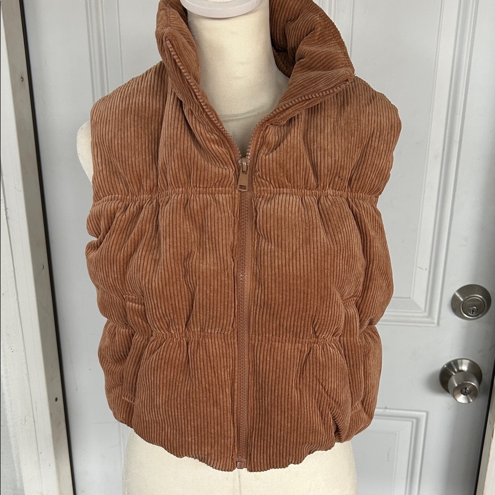 Brown Corduroy Puffer Vest